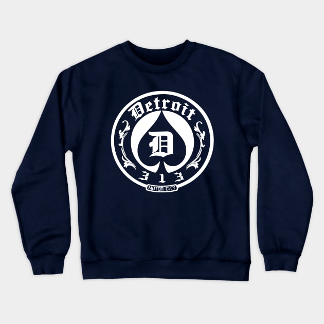 Detroit 313 Motor City Crewneck Sweatshirt by robotface